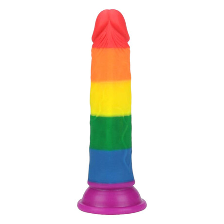 Lovetoy Prider - realistické dildo - 19 cm (duhové)