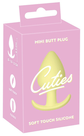 Cuties Mini Butt Plug - silikonové anální dildo - žluté (3,1cm)