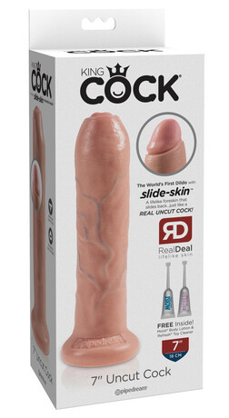 King Cock 7 Předkožkátor - realistické dildo (18cm) - tělová barva