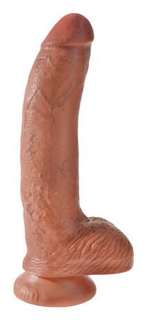 King Cock 9 dildo se varlaty (23 cm) - hnědé