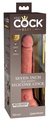 King Cock Elite 7- připínací, realistické dildo (18 cm) - přírodní