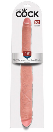 Pipedream King Cock 16 Tapered Double Dildo - realistické oboustranné dildo (41cm) - tělová barva"