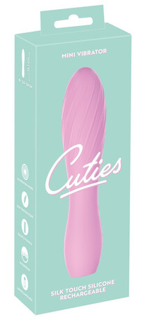 Cuties Mini 3 - nabíjecí vodotěsný, žebrovaný vibrátor (růžový)