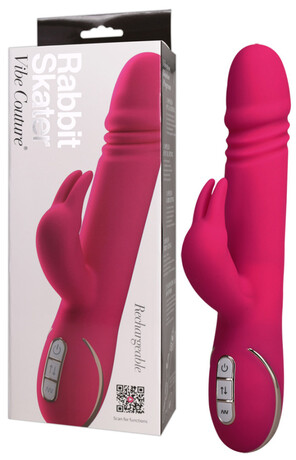 Vibe Couture Rabbit Skater - Vibrátor na stimuláciu bodu G s funkciou prirážania (pink)