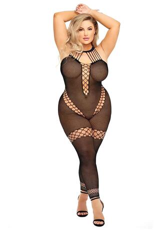 Pink Lipstick Lingerie XL Take you there Bodystocking