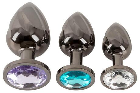 Anos Metal Butt Plug Set Black