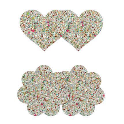 Pasties ozdoby na bradavky Heart & Flower - 2 páry