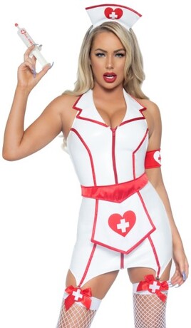 Bílý kostým BDSM Nurse, XL