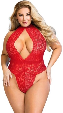 Plus size body Bianca, XXXL–XXXXL + dárek tanga