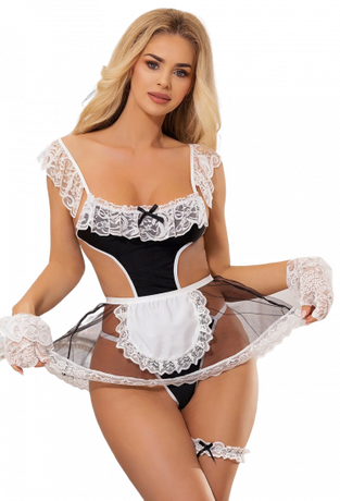 Kostým Sexy Lace Maid, XS–S + dárek tanga