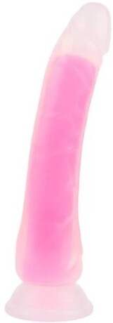 Svítící dildo s přísavkou Pinky Glow (21,5 cm)