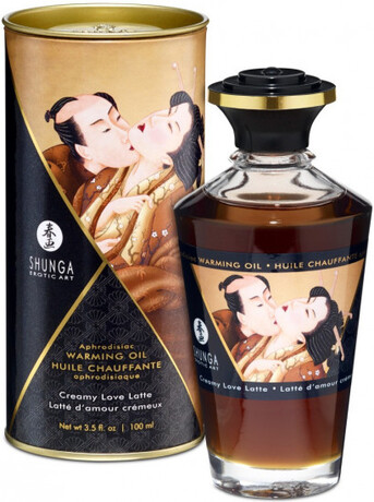 Shunga afrodiziakální hřejivý slíbatelný olej – Love Latte (100 ml)