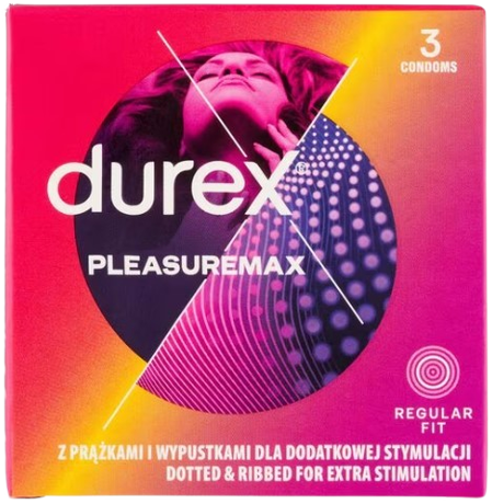 Durex Pleasuremax – vroubkované kondomy (3 ks)