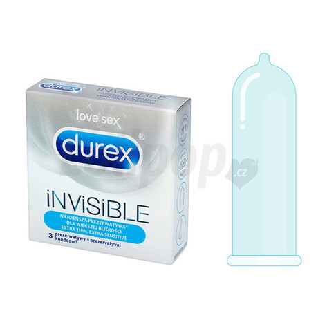 Durex Invisible - Extra tenké, extra citlivé 3 ks