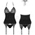 Obsessive 828-COR-1 Corset & Thong Black